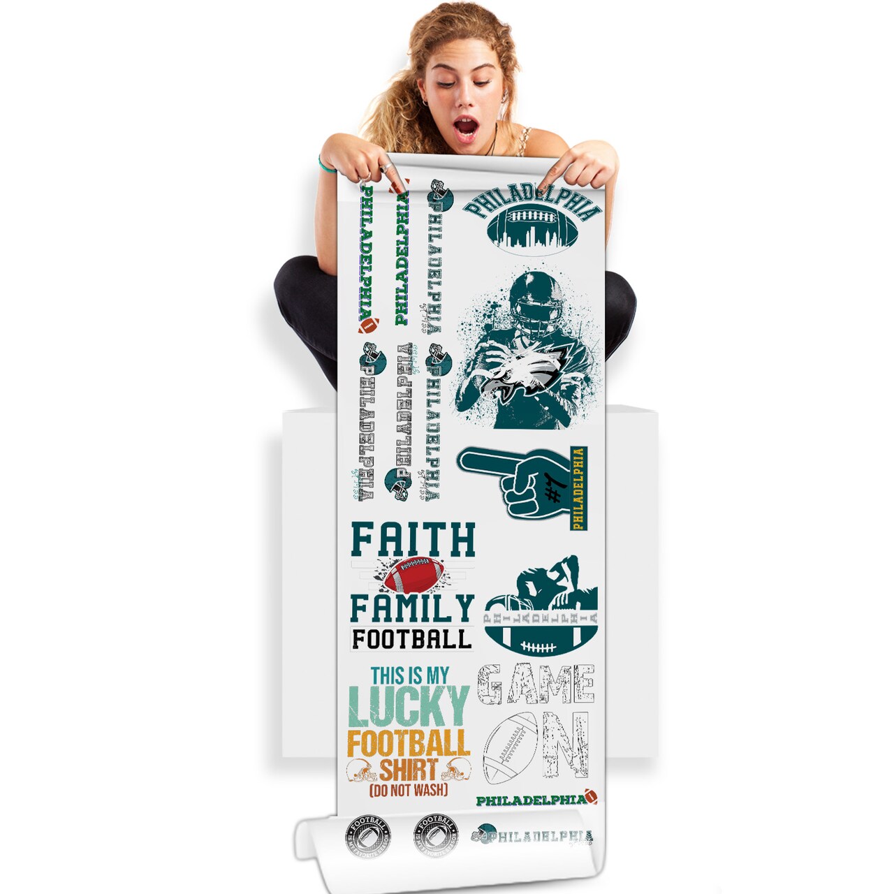 Philadelphia Football DTF Transfer 22x60 Direct-to-Film Gang Sheets